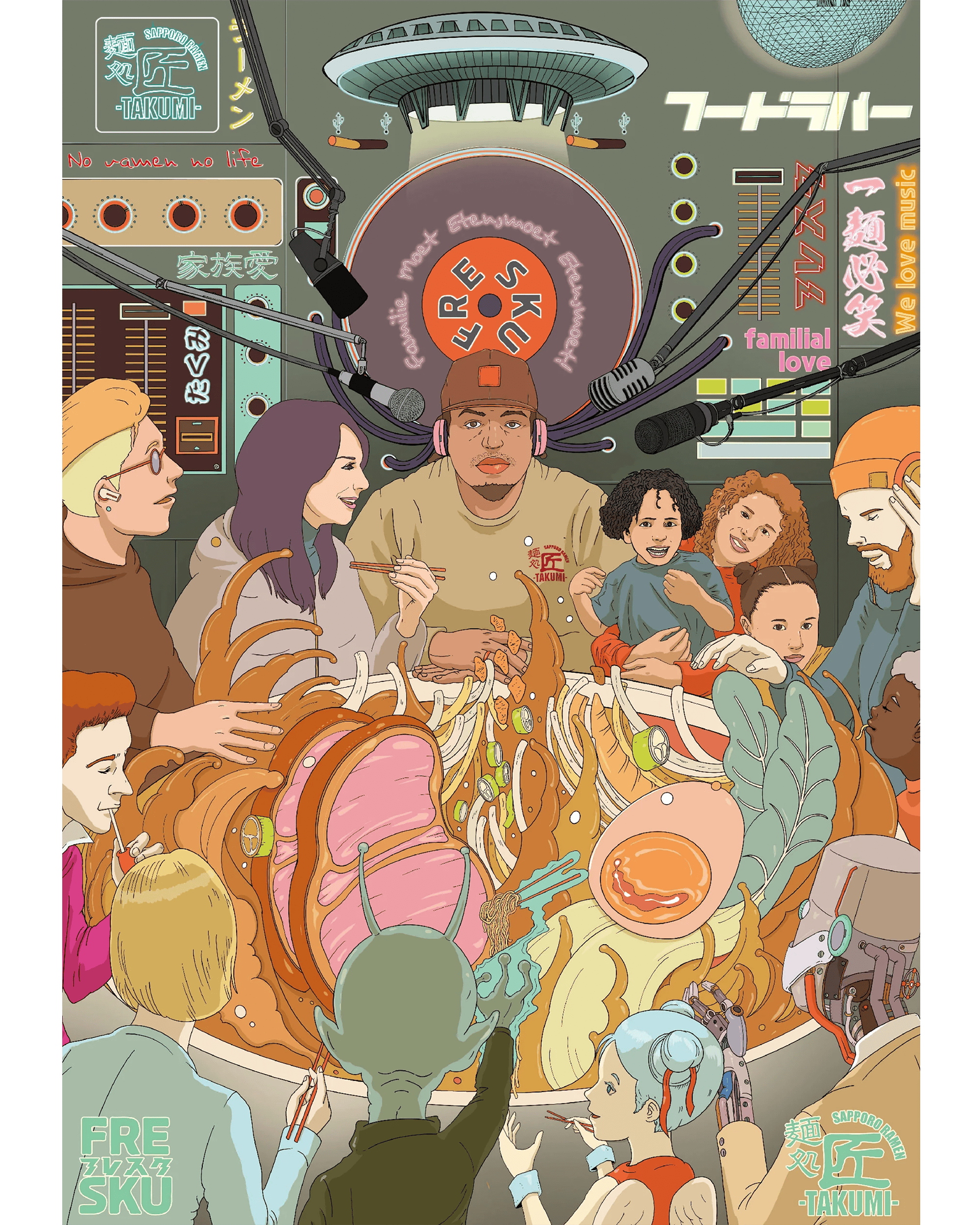 Fresku x Takumi Rond de Tafel (A1 Poster), afbeelding 1