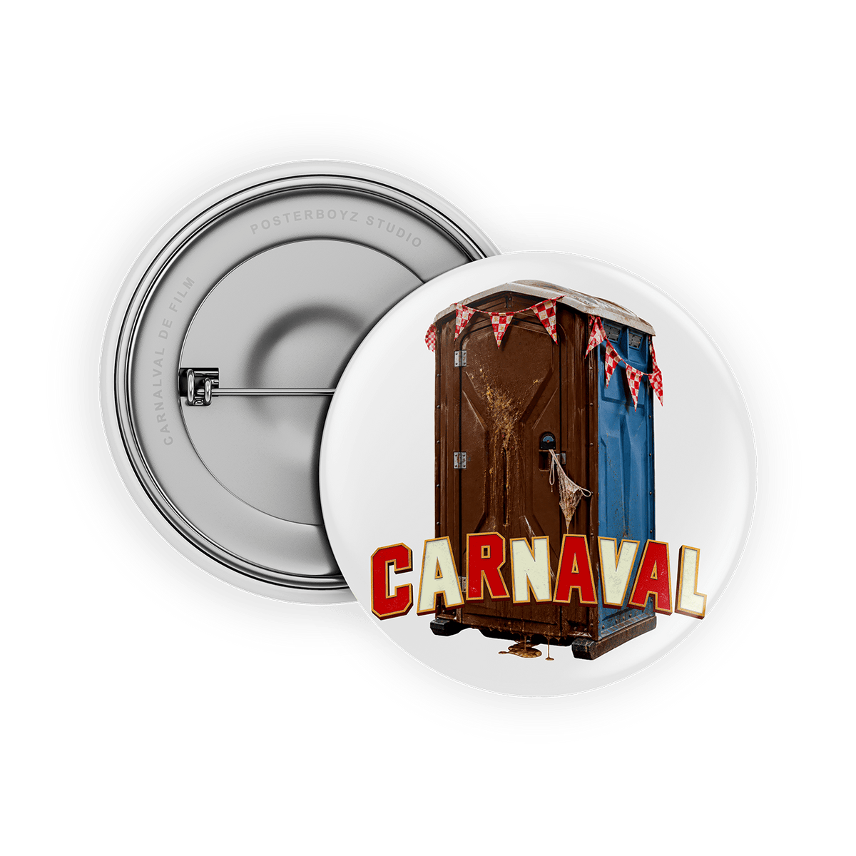 Carnaval button: dixi met vlaggetjes