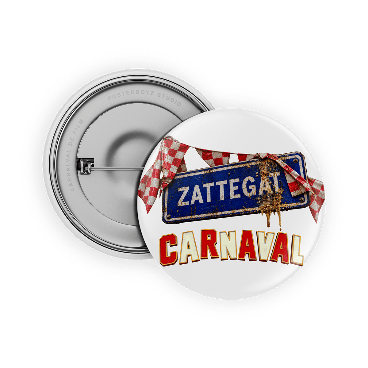 Carnaval button: plaatsnaambord Zattegat