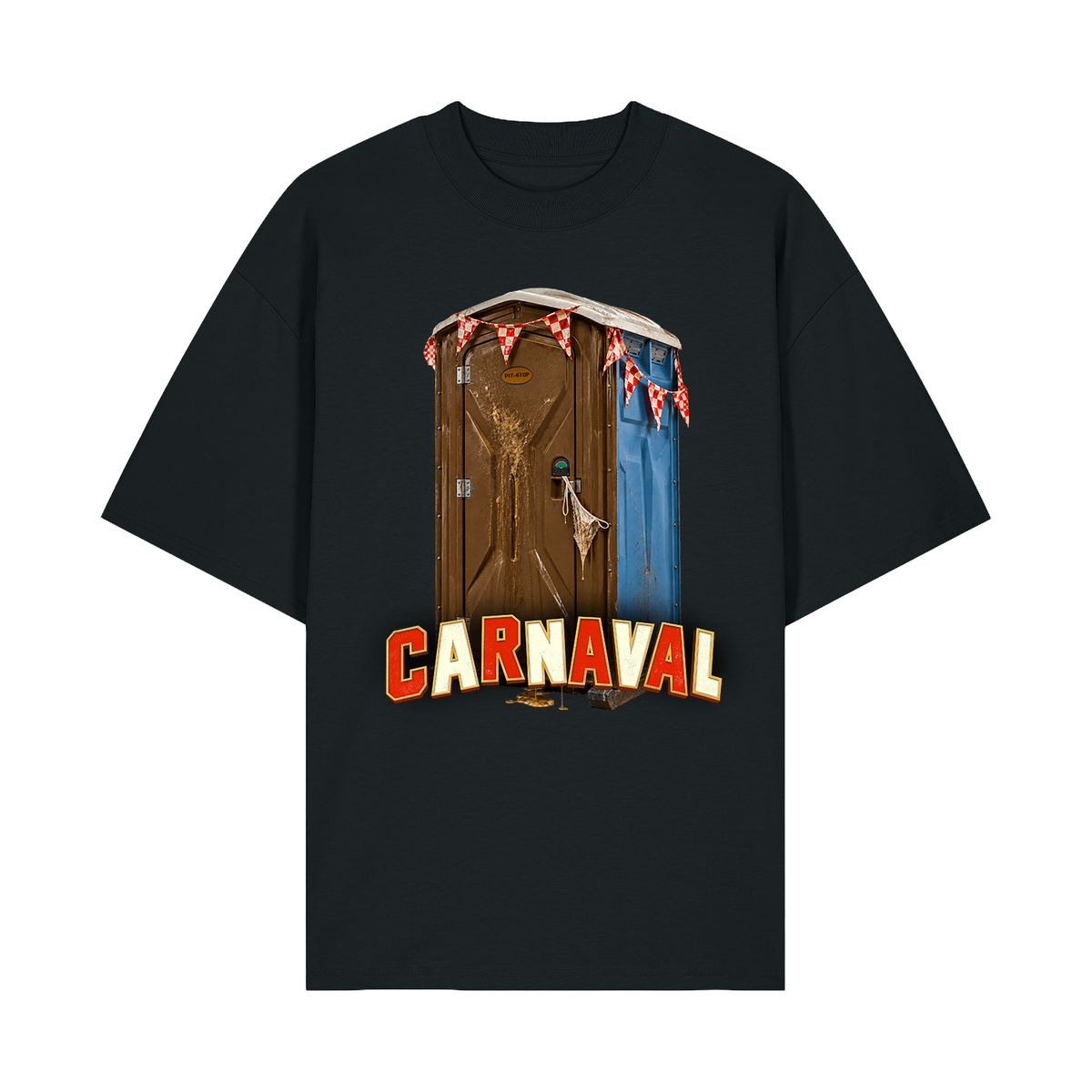 Carnaval (De Film) zwart T-shirt, design Dixi, voorkant