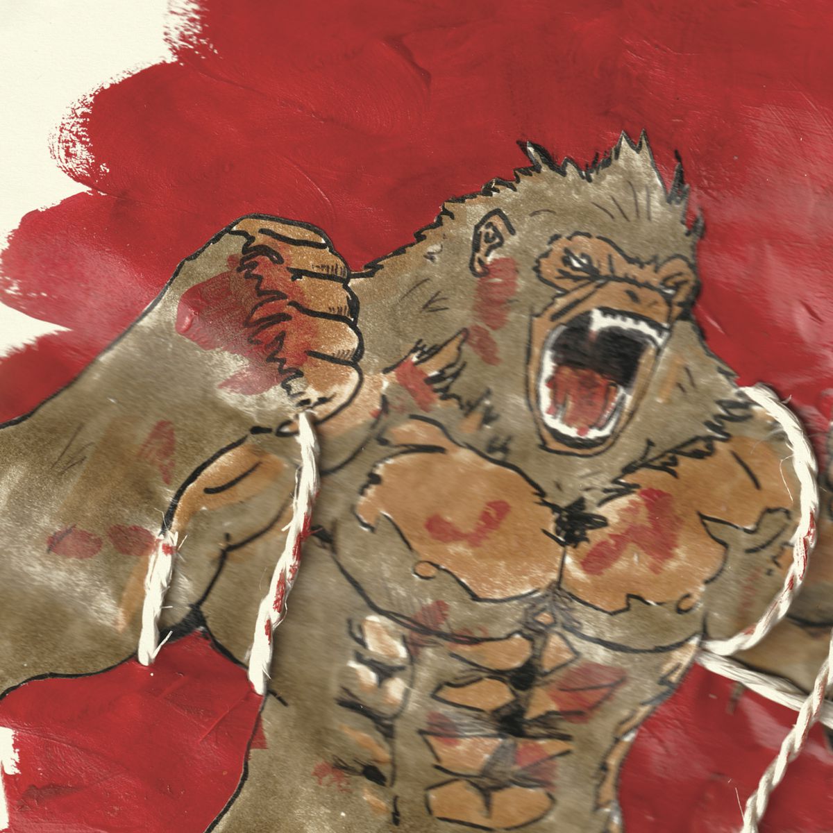 Insertposter 3 van 10 bij de Leren Leven LP: brullende gorilla